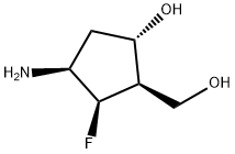 Cyclopentanemethanol, 3-amino-2-fluoro-5-hydroxy-, (1R,2R,3S,5S)- (9CI) Structure