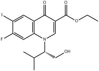 (S)-ethyl 7-fluoro-1-(1-hydroxy-3-Methylbutan-2-yl)-6-iodo-4-oxo-1,4-dihydroquinoline-3-carboxylate Structure