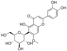 4H-Benzopyran-4-one, 2-(3,4-dihydroxyphenyl)-6-beta-D-glucopyranosyl-5 -hydroxy-7-methoxy- 구조식 이미지