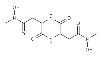 N,N'-Dihydroxy-N,N'-dimethyl-3,6-dioxo-2,5-piperazinedi(acetamide) 구조식 이미지