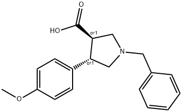 1-BENZYL-4-(4-METHOXY-PHENYL)-PYRROLIDINE-3-CARBOXYLIC ACID HYDROCHLORIDE 구조식 이미지