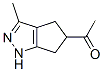 Ethanone, 1-(1,4,5,6-tetrahydro-3-methyl-5-cyclopentapyrazolyl)- (9CI) Structure