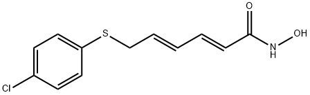 (2E,4E)-6-(4-CHLORO-PHENYLSULFANYL)-HEXA-2,4-DIENOIC ACID HYDROXYAMIDE 구조식 이미지