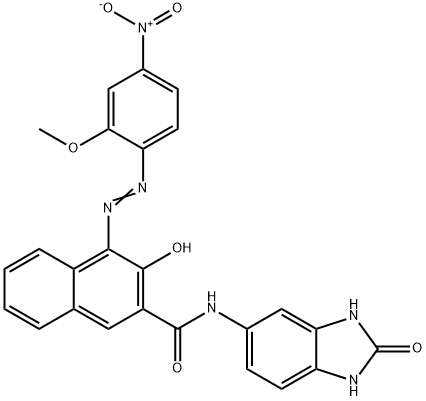 N-(2,3-Dihydro-2-oxo-1H-benzimidazol-5-yl)-3-hydroxy-4-[(2-methoxy-4-nitrophenyl)azo]-2-naphthalenecarboxamide 구조식 이미지