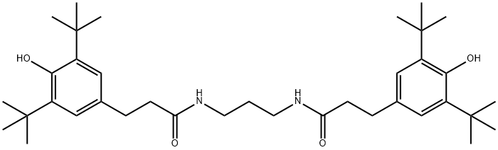N,N'-Propane-1,3-diylbis[3-(3,5-di-tert-butyl-4-hydroxyphenyl)propionamide] 구조식 이미지