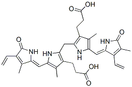 3-[2-[3-(2-Carboxy-ethyl)-4-methyl-5-(3-methyl-5-oxo-4-vinyl-1,5-dihydro-pyrrol-2-ylidenemethyl)-1H-pyrrol-2-ylmethyl]-4-methyl-5-(4-methyl-5-oxo-3-vinyl-1,5-dihydro-pyrrol-2-ylidenemethyl)-1H-pyrrol-3-yl]-propionic acid 구조식 이미지