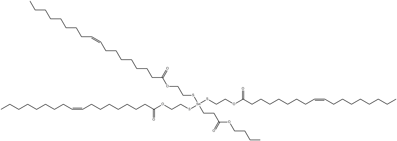 [(3-butoxy-3-oxopropyl)stannylidyne]tris(thioethylene) trioleate Structure