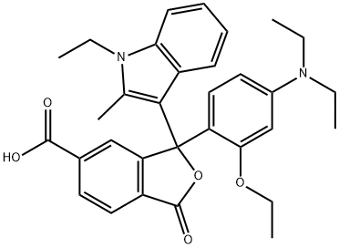 3-[4-(diethylamino)-2-ethoxyphenyl]-3-(1-ethyl-2-methyl-1H-indol-3-yl)-1,3-dihydro-1-oxoisobenzofuran-5-carboxylic acid Structure