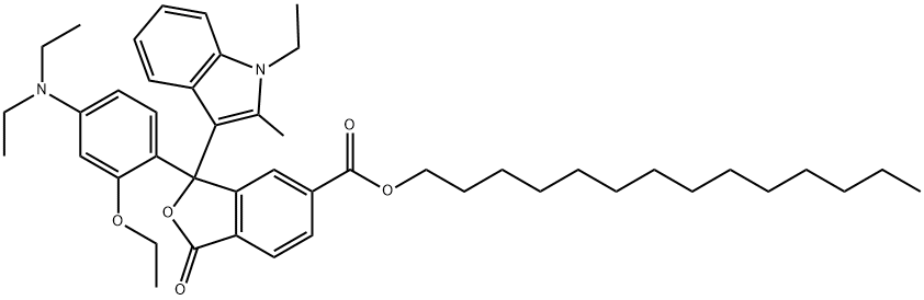 tetradecyl 3-[4-(diethylamino)-2-ethoxyphenyl]-3-(1-ethyl-2-methyl-1H-indol-3-yl)-1,3-dihydro-1-oxoisobenzofuran-5-carboxylate Structure