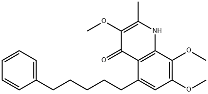 3,7,8-Trimethoxy-2-methyl-5-(5-phenylpentyl)quinolin-4(1H)-one 구조식 이미지