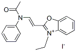 2-[2-(acetylphenylamino)vinyl]-3-ethylbenzoxazolium iodide Structure