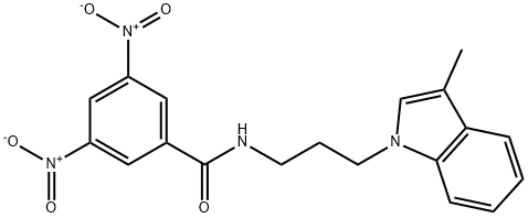 N-[3-(3-methyl-1H-indol-1-yl)propyl]-3,5-dinitrobenzamide 구조식 이미지