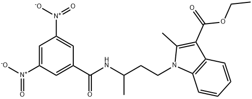 1-[3-(3,5-Dinitrobenzoylamino)butyl]-2-methyl-1H-indole-3-carboxylic acid ethyl ester 구조식 이미지