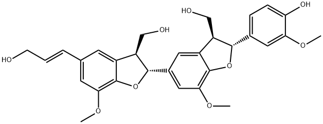 2,2',3,3'-Tetrahydro-2'-(4-hydroxy-3-methoxyphenyl)-5-(3-hydroxy-1-propenyl)-7,7'-dimethoxy-2,5'-bi(benzofuran)-3,3'-dimethanol 구조식 이미지