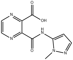 Pyrazinecarboxylic acid, 3-[[(1-methyl-1H-pyrazol-5-yl)amino]carbonyl]- (9CI) Structure