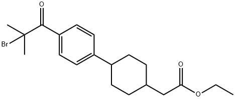 4-[4-(2-BROMO-2-METHYL-1-OXOPROPYL)페닐]-시클로헥산아세트산에틸에스테르 구조식 이미지