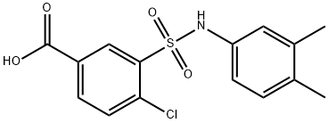 4-chloro-3-[(3,4-dimethylphenyl)sulfamoyl]benzoic acid 구조식 이미지