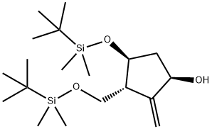 1R(3R,4S)-4-(tert-butyldimethylsilyloxy)-3-￡¨￡¨tert-butyldimethylsilyloxy)methyl)-2-methylenecyclopentanol 구조식 이미지