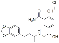 5-[2-[[3-(1,3-benzodioxol-5-yl)-1-methylpropyl]amino]-1-hydroxyethyl]salicylamide monohydrochloride Structure