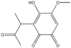 3,5-Cyclohexadiene-1,2-dione, 4-hydroxy-5-methoxy-3-(1-methyl-2-oxopropyl)-, (-)- (9CI) 구조식 이미지