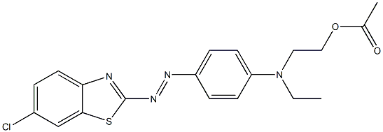 2-[[4-[(6-클로로벤조티아졸-2-일)아조]페닐]에틸아미노]에틸아세테이트 구조식 이미지
