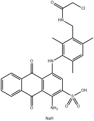 sodium 1-amino-4-[[3-[[(chloroacetyl)amino]methyl]-2,4,6-trimethylphenyl]amino]-9,10-dihydro-9,10-dioxoanthracene-2-sulphonate Structure