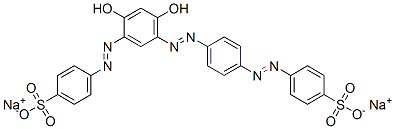 disodium 4-[[2,4-dihydroxy-5-[[4-[(4-sulphonatophenyl)azo]phenyl]azo]phenyl]azo]benzenesulphonate 구조식 이미지