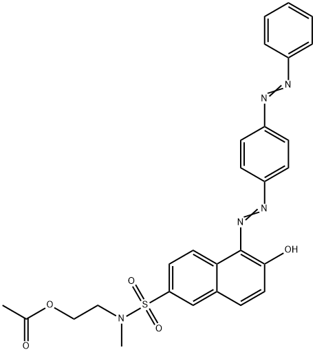 N-(2-acetoxyethyl)-6-hydroxy-N-methyl-5-[[4-(phenylazo)phenyl]azo]naphthalene-2-sulphonamide 구조식 이미지