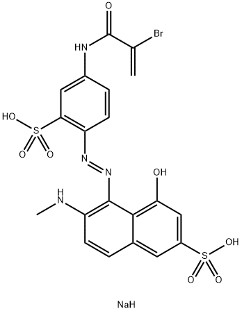 disodium 5-[[4-[(2-bromo-1-oxoallyl)amino]-2-sulphonatophenyl]azo]-4-hydroxy-6-(methylamino)naphthalene-2-sulphonate 구조식 이미지