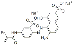 disodium 6-amino-5-[[4-[(2-bromo-1-oxoallyl)amino]-2-sulphonatophenyl]azo]-4-hydroxynaphthalene-2-sulphonate Structure
