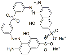 disodium 5,5'-[sulphonylbis(3,1-phenyleneazo)]bis[6-amino-4-hydroxynaphthalene-2-sulphonate] Structure