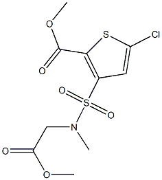 5-Chloro-3-[N-(methoxy-carbonyl-methyl)sulfamoyl]-2-thiophene carboxylic acid methyl ester 구조식 이미지