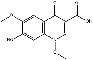 1,4-dihydro-1,6-dimethoxy-7-hydroxy-4-oxoquinoline-3-carboxylic acid 구조식 이미지