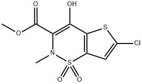 6-Chloro-4-hydroxy-2-methyl-2H-thieno[2,3-e]-1,2-thiazine-3-carboxylic acid methyl ester 1,1-dioxide 구조식 이미지