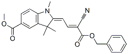 methyl 2-[3-cyano-4-oxo-4-(phenylmethoxy)but-2-enylidene]-2,3-dihydro-1,3,3-trimethyl-1H-indole-5-carboxylate  구조식 이미지