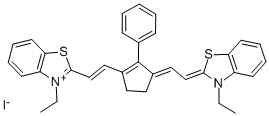 3-ETHYL-2-[(E)-2-(3-((E)-2-[3-ETHYL-1,3-BENZOTHIAZOL-2(3H)-YLIDENE]ETHYLIDENE)-2-PHENYL-1-CYCLOPENTEN-1-YL)ETHENYL]-1,3-BENZOTHIAZOL-3-IUM IODIDE Structure