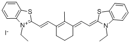 3-ETHYL-2-[(E)-2-(3-((E)-2-[3-ETHYL-1,3-BENZOTHIAZOL-2(3H)-YLIDENE]ETHYLIDENE)-2-METHYL-1-CYCLOHEXEN-1-YL)ETHENYL]-1,3-BENZOTHIAZOL-3-IUM IODIDE Structure