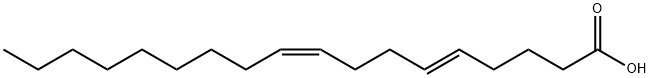 (5E,9Z)-5,9-옥타데카디엔산 구조식 이미지