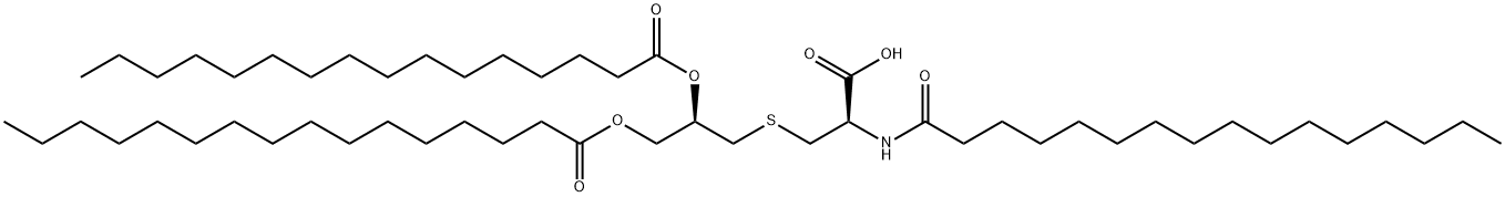 N-ALPHA-PALMITOYL-S-[2,3-BIS(PALMITOYLOXY)-(2RS)-PROPYL]-L-CYSTEINE 구조식 이미지