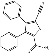5-시아노-3,4-디페닐티오펜-2-카르복스아미드 구조식 이미지