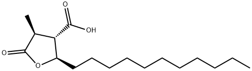 (2R,3S,4S)-2-Undecyl-4-methyl-5-oxotetrahydrofuran-3-carboxylic acid Structure