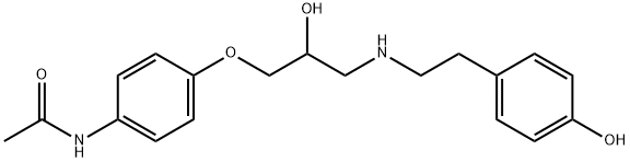 4-하이드록시펜에틸아미노-3-(4-아세트아미도)페녹시프로판-2-올 구조식 이미지