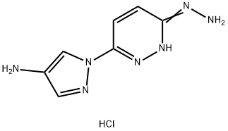 3(2H)-Pyridazinone, 6-(4-amino-1H-pyrazol-1-yl)-, hydrazone, dihydroch loride Structure