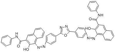 4,4'-[1,3,4-OXADIAZOLE-2,5-DIYLBIS(4,1-PHENYLENEAZO)] BIS[3-HYDROXY-N-PHENYL]-2-NAPHTHALENECARBOXAMIDE 구조식 이미지