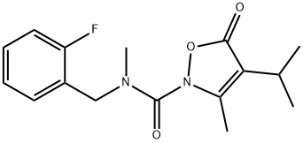 2(5H)-Isoxazolecarboxamide,  N-[(2-fluorophenyl)methyl]-N,3-dimethyl-4-(1-methylethyl)-5-oxo- Structure