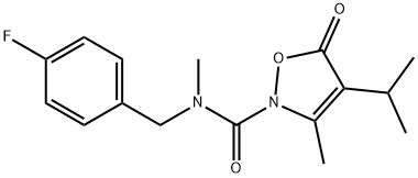 2(5H)-Isoxazolecarboxamide,  N-[(4-fluorophenyl)methyl]-N,3-dimethyl-4-(1-methylethyl)-5-oxo- 구조식 이미지