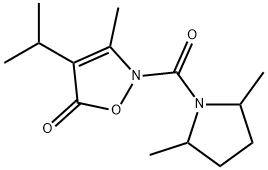 5(2H)-Isoxazolone,  2-[(2,5-dimethyl-1-pyrrolidinyl)carbonyl]-3-methyl-4-(1-methylethyl)- 구조식 이미지