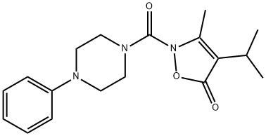 Piperazine,  1-[[3-methyl-4-(1-methylethyl)-5-oxo-2(5H)-isoxazolyl]carbonyl]-4-phenyl-  (9CI) 구조식 이미지
