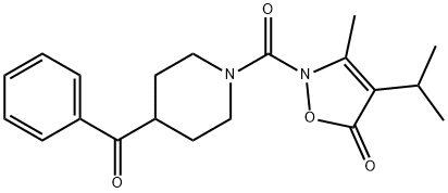 Piperidine,  4-benzoyl-1-[[3-methyl-4-(1-methylethyl)-5-oxo-2(5H)-isoxazolyl]carbonyl]-  (9CI) Structure