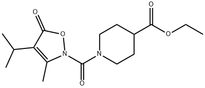 4-Piperidinecarboxylic  acid,  1-[[3-methyl-4-(1-methylethyl)-5-oxo-2(5H)-isoxazolyl]carbonyl]-,  ethyl  ester Structure